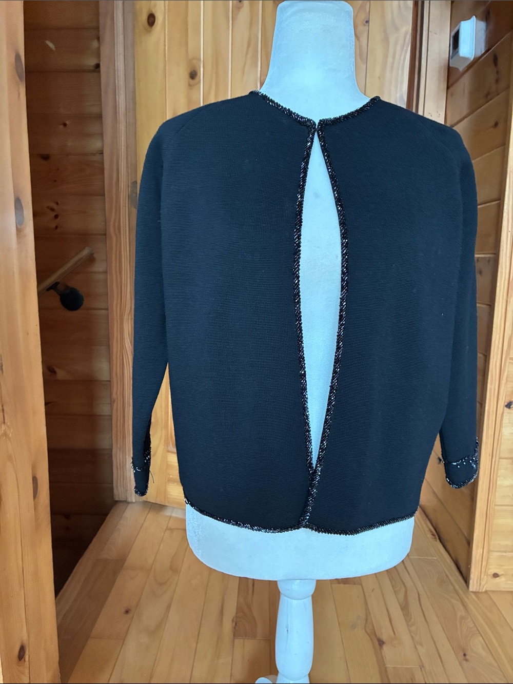 Vintage rare hengerers wool sequin trim cardigan